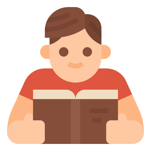 Reading user learning education icon