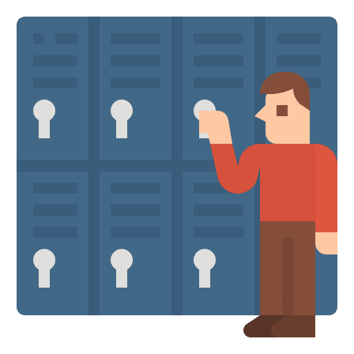 Locker storage gym education icon Locker storage gym education icon