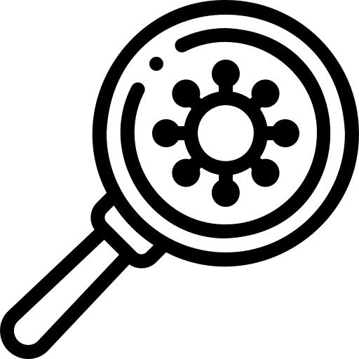 Magnifying glass coronavirus research magnifying glass icon