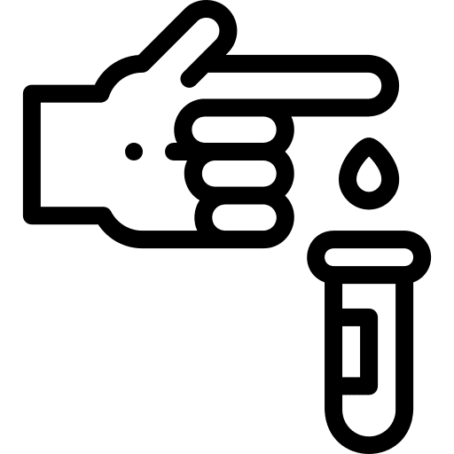 Blood test finger covid 19 test tube icon Blood test finger covid 19 test tube icon