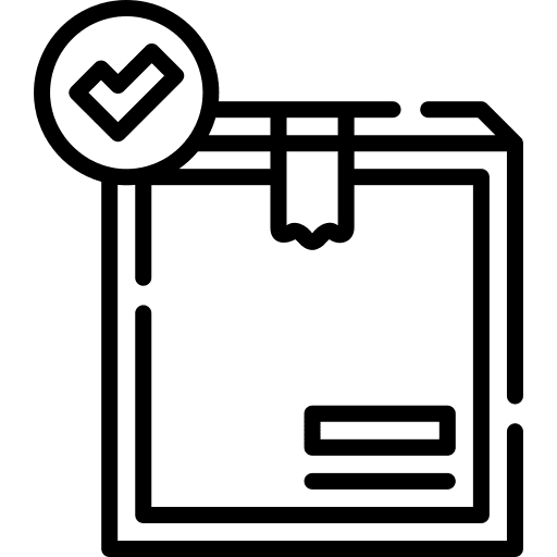 Box check mark verification logistic icon Box check mark verification logistic icon