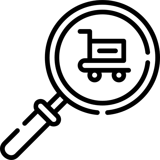 Search magnifying glass commerce and shopping product icon Search magnifying glass commerce and shopping product icon