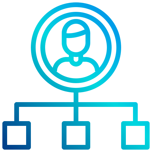 Management hierarchy flow chart structure icon