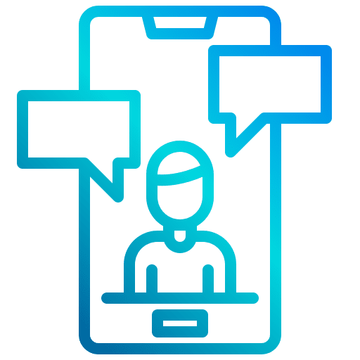 Video call speech bubble manager business and finance icon