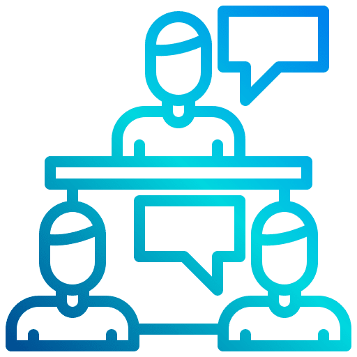 Meeting communications discussion man icon