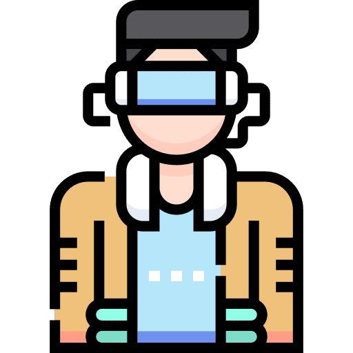 Man avatar technology futuristic icon