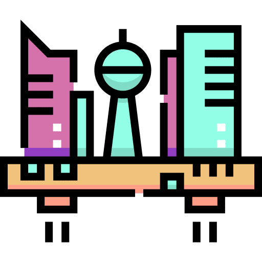 Futuristic architecture sci fi architecture and city icon