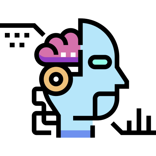 Humanoid robot futuristic humanoid icon