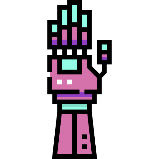 Prosthetic futuristic cyberpunk replacement icon