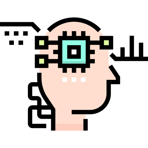 Chip automation artificial intelligence brain icon