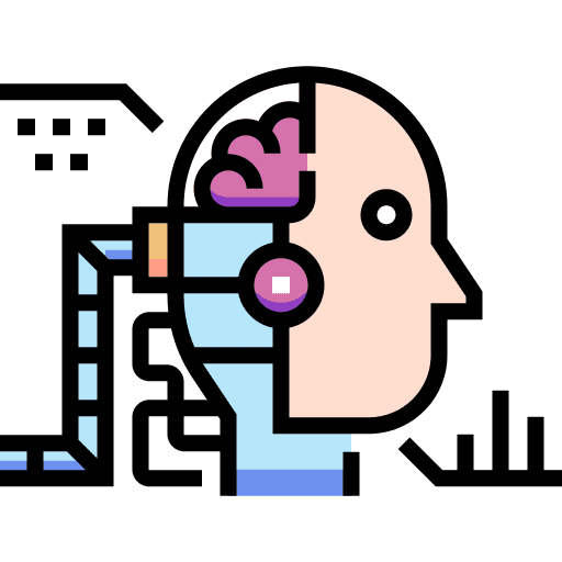 Humanoid electronics futuristic robotics icon