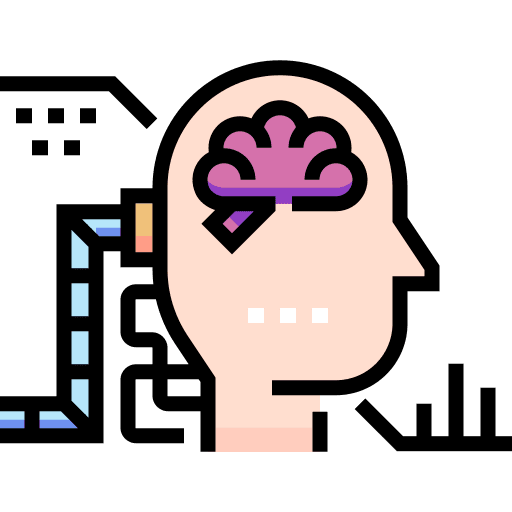 Humanoid futuristic robotics technology icon