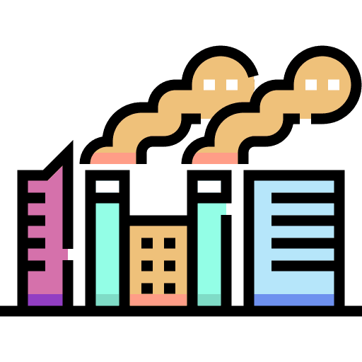 Pollution buildings city industrial icon