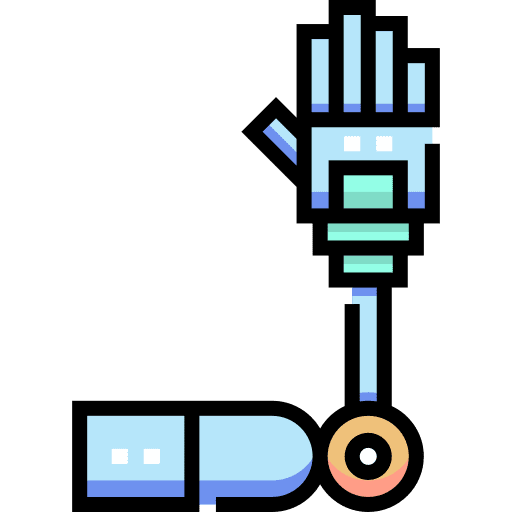 Robot arm futuristic mechanical arm electronics icon