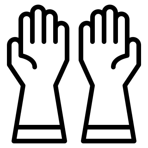 Hand gloves rubber cleaning materials furniture and household icon