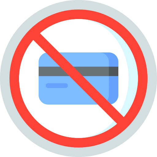 No credit card signaling signal no credit card icon