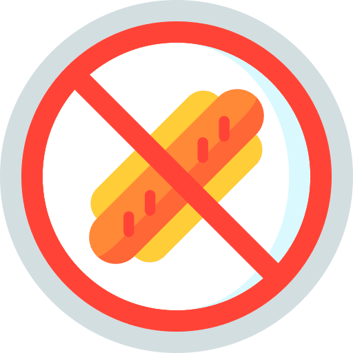 No eating prohibition food signaling icon No eating prohibition food signaling icon
