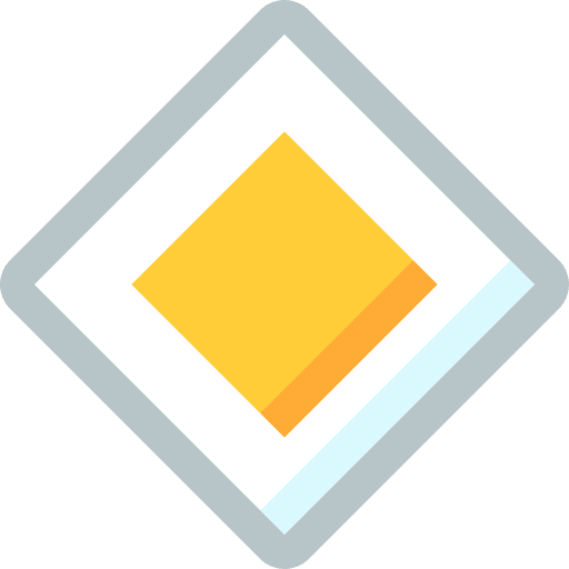 Priority direction traffic road sign icon