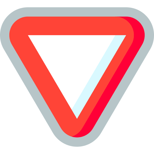 Yield risk triangle shapes icon