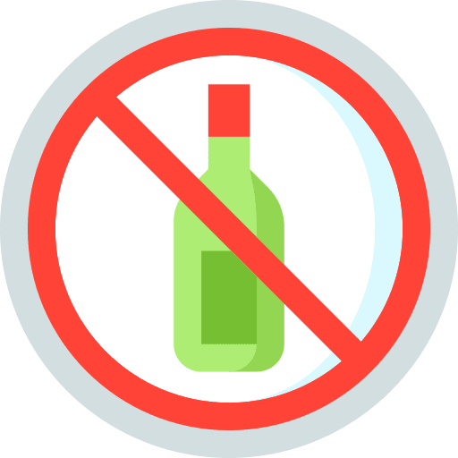 No drinking no alcohol not allowed signaling icon No drinking no alcohol not allowed signaling icon