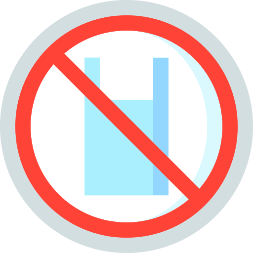 No plastic bags signaling forbidden single use icon No plastic bags signaling forbidden single use icon