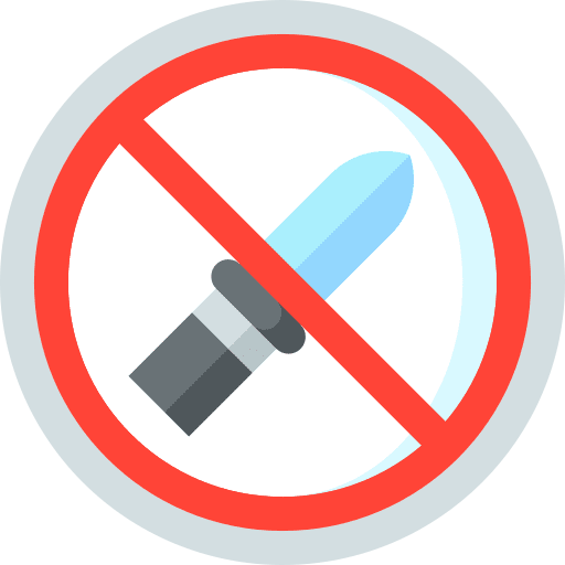 No weapons prohibition knife not allowed icon No weapons prohibition knife not allowed icon