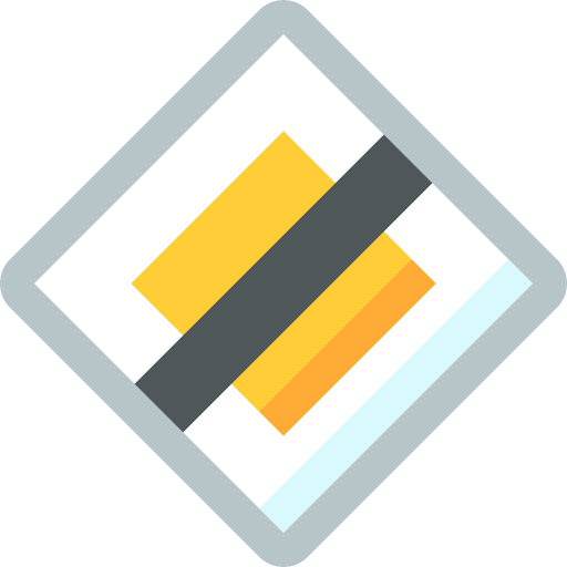 End of priority direction end of priority road sign icon End of priority direction end of priority road sign icon