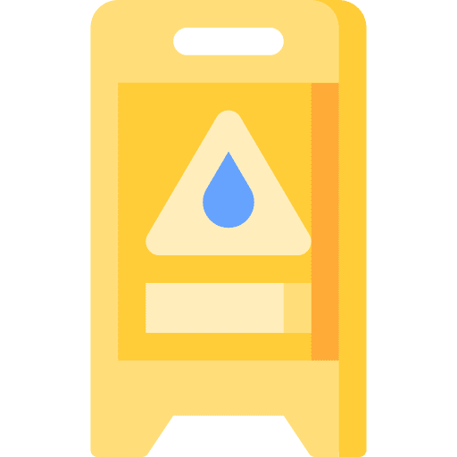 Wet floor risk signaling warning icon Wet floor risk signaling warning icon