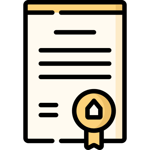 Certificate house certificate property icon