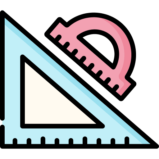 Ruler measurement education school material icon