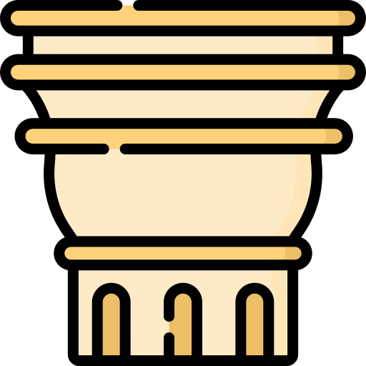 Column architecture and city pillar column icon