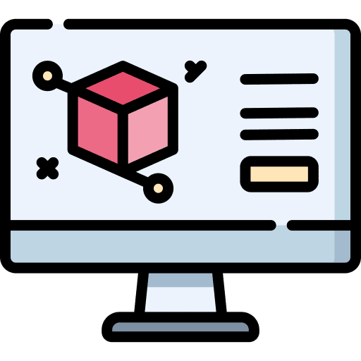 Computer 3d modeling 3d design electronics icon