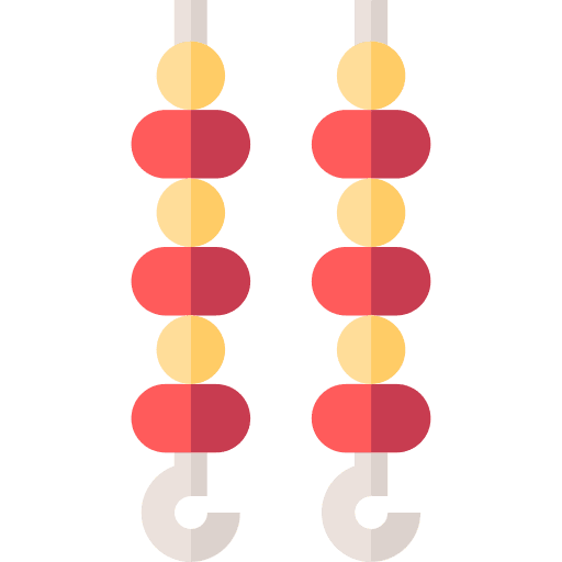 Skewer skewer starter food and restaurant icon Skewer skewer starter food and restaurant icon