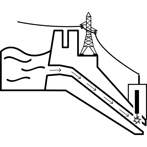 Hydro power plant under production power plant hydro icon