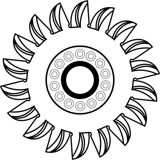 Pelton turbine wheel wheels turbines tool icon