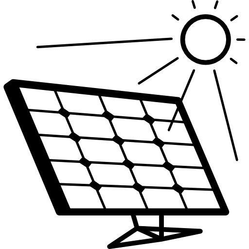 Solar panel in sunlight solar panel panel tool icon