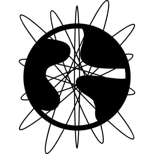 Earth connected interface symbols earth icon