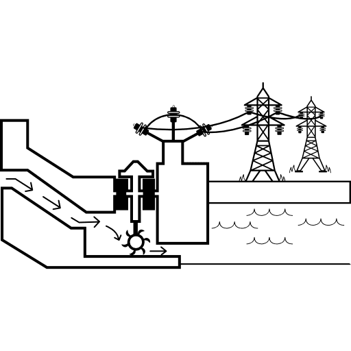 Hydro power with power lines towers tower hydro icon