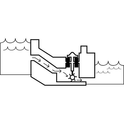 Hydro power with turbine energies tools and utensils turbine icon