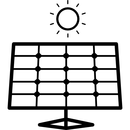 Straight view of solar panel tools and utensils solar panels solar icon