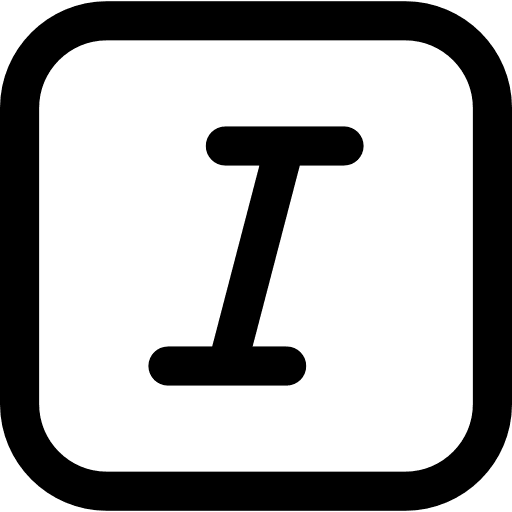 Italic button interface typography letters icon