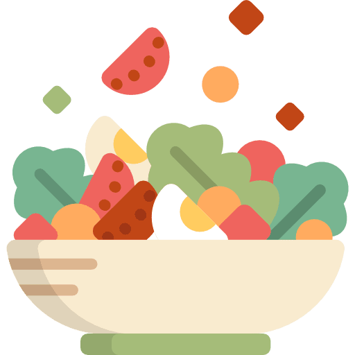 Salad food and restaurant vegetables vegetarian icon