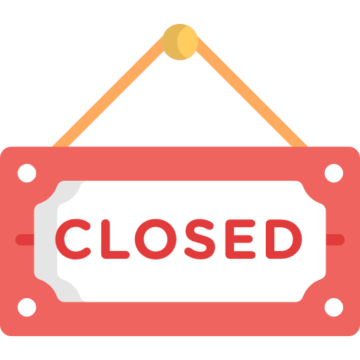 Closed food and restaurant closed commerce icon