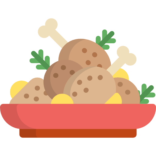 Fried chicken meal food roast icon
