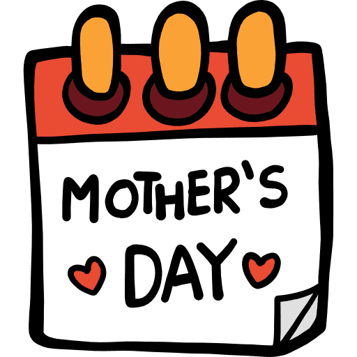 Mother day heart calendar celebration icon Mother day heart calendar celebration icon