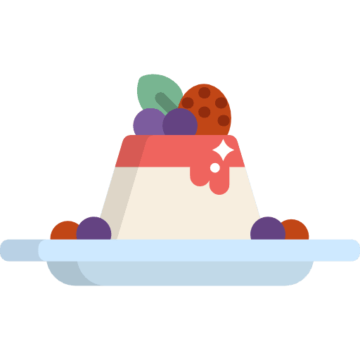 Panna cotta food mediterranean bakery icon