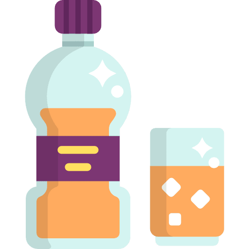 Water bottle food and restaurant hydratation icon