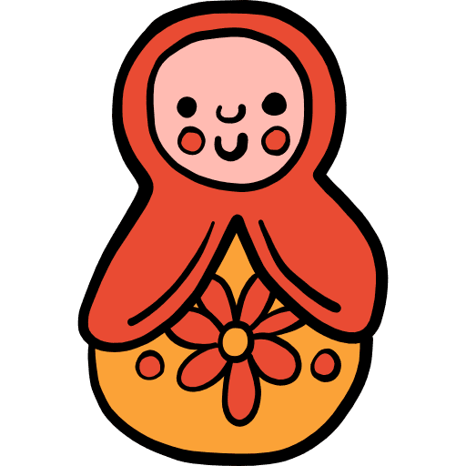 Matryoshka kid and baby doll mother icon Matryoshka kid and baby doll mother icon