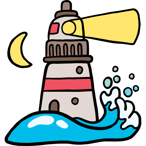 Lighthouse orientation guide holidays icon Lighthouse orientation guide holidays icon