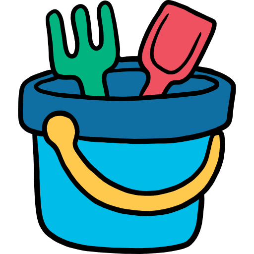 Sand bucket tools and utensils beach holidays icon Sand bucket tools and utensils beach holidays icon